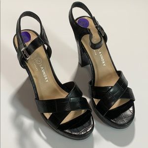 Chinese Laundry black lizard 4 inch heels